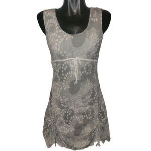Dolcezza grey/white abstract sleeveless dress
